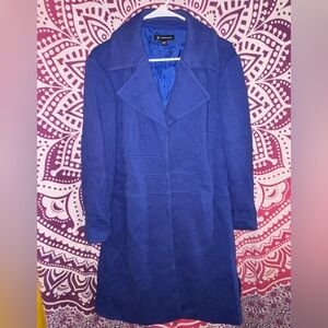 INC International Concepts Royal Blue Long Pea Coat Women’s Size XL